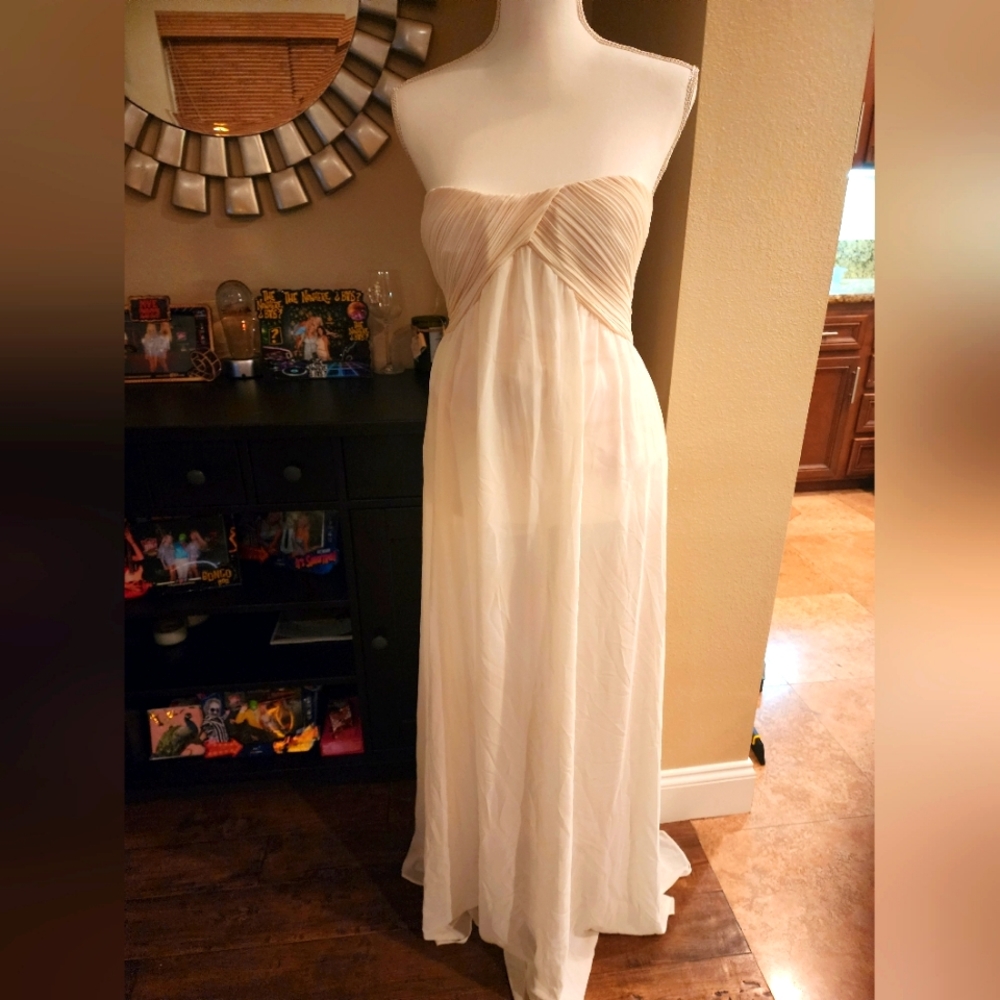 NWT TD Cream Full length Dress